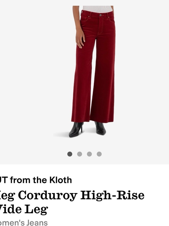 Kut from the Kloth Pants - Kut from the Kloth Deep Burgundy Wide-Leg Corduroy Pants